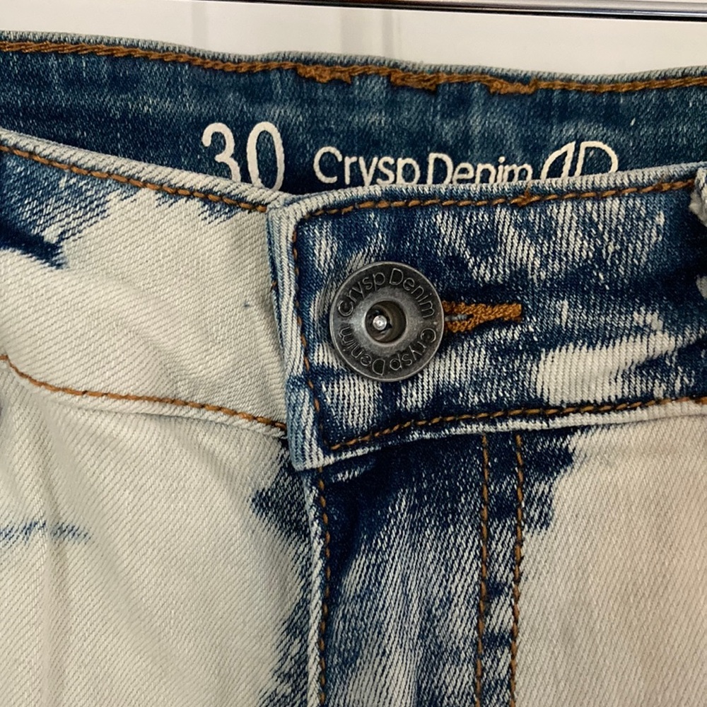 zumiez Crysp Denim Men's Moto Skinny Distressed Blue Jeans Size 30